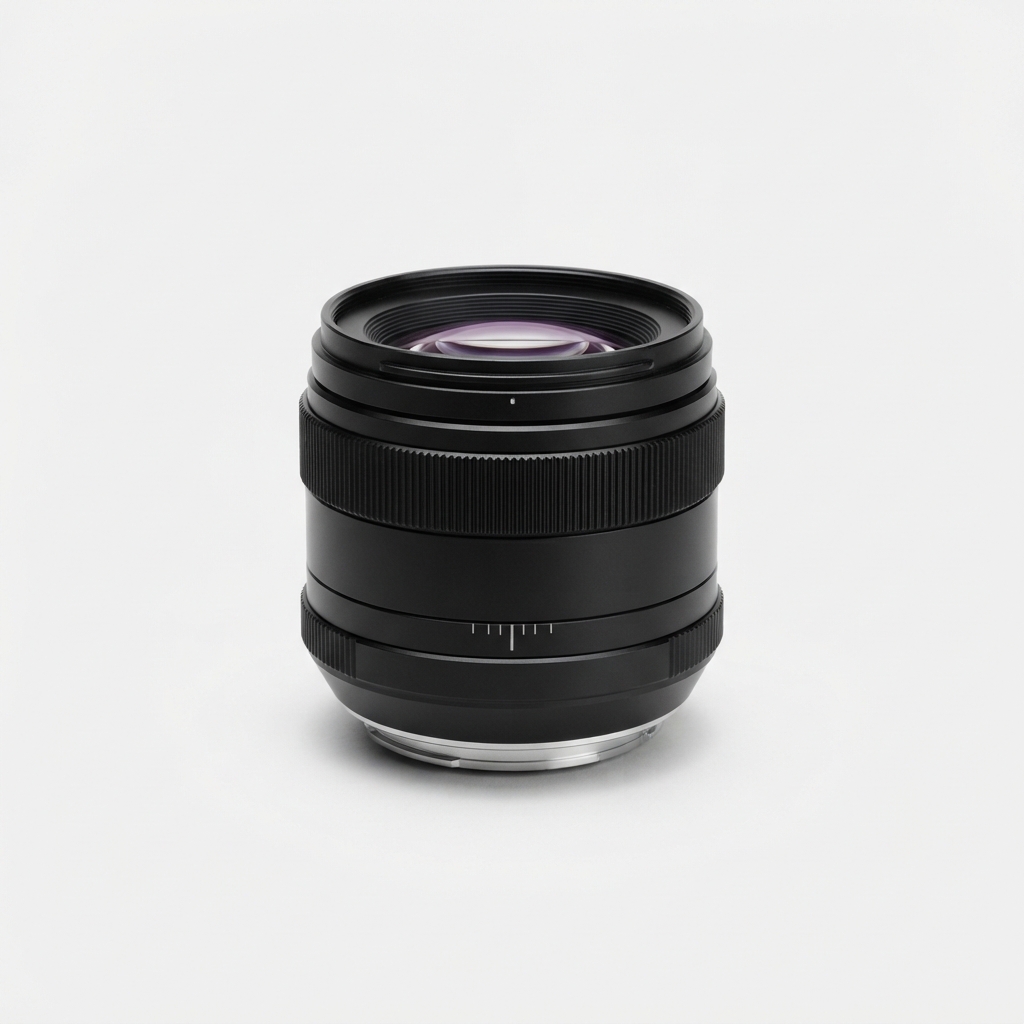 Black 50mm prime camera lens for mirrorless cameras
