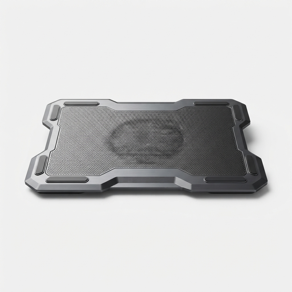 Dark gray ergonomic laptop cooling pad